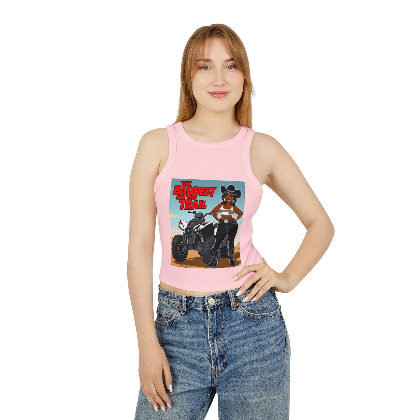 Baddest on the Trail Women's Micro Rib Racer Tank Top