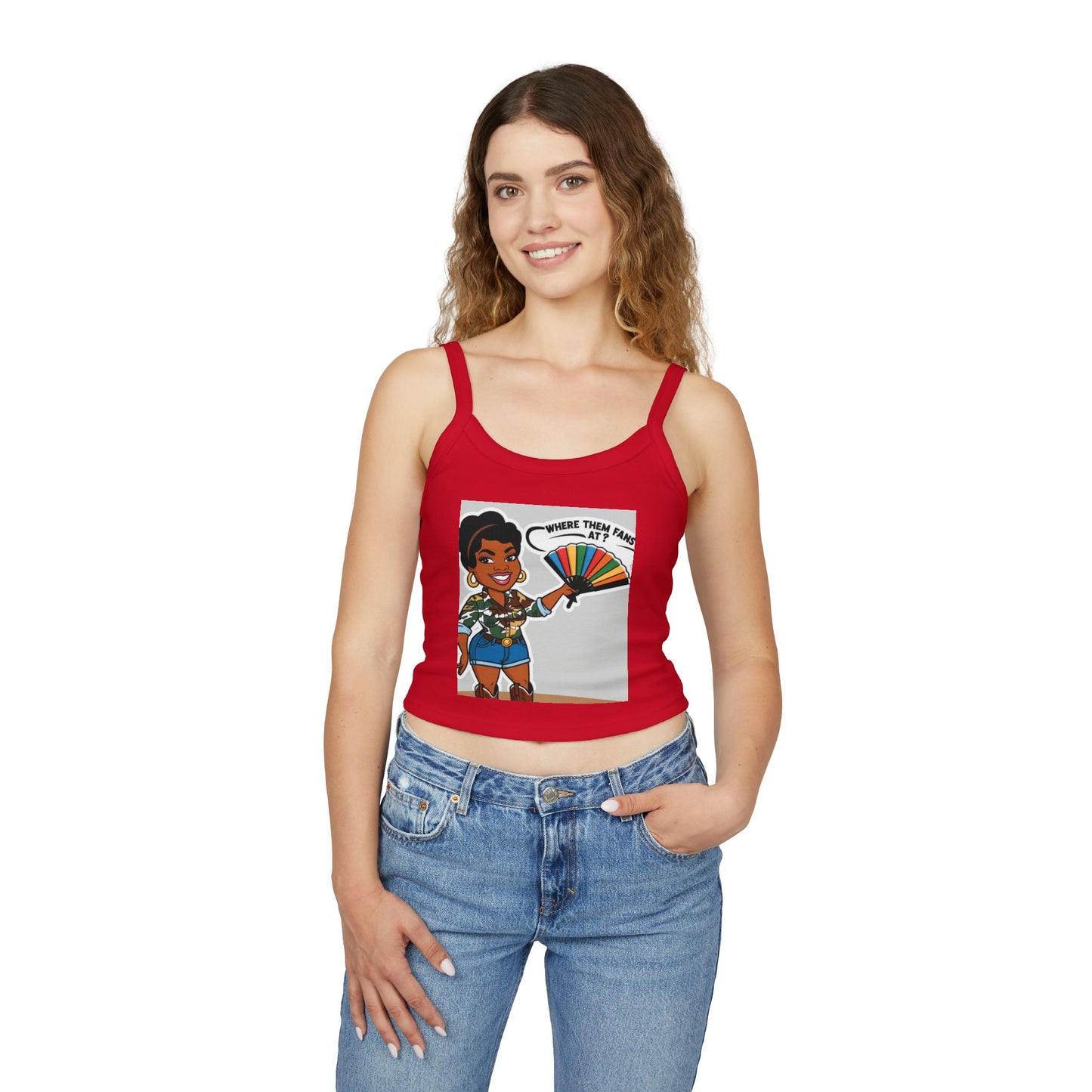 Where Them Fans At? Women's Spaghetti Strap Tank Top