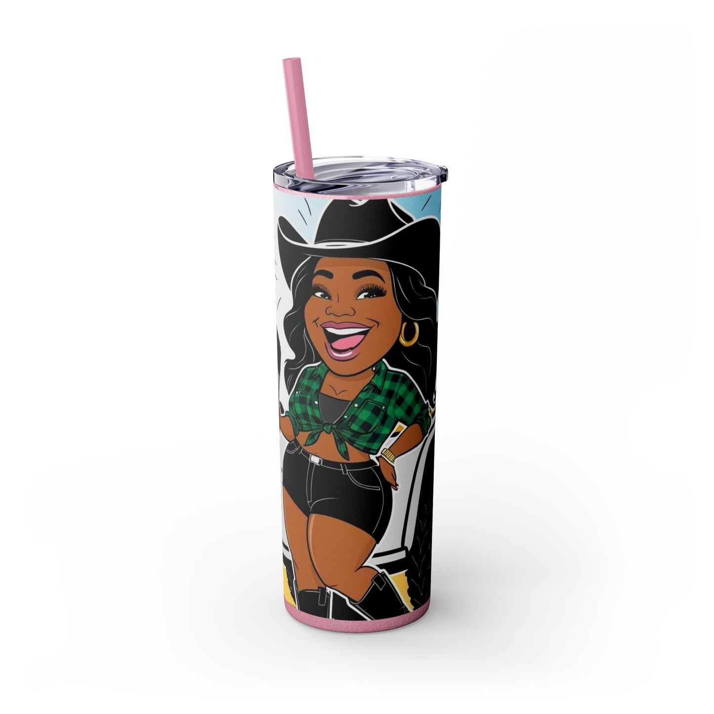 Where Them Fans At? Skinny Tumbler with Straw, 20oz