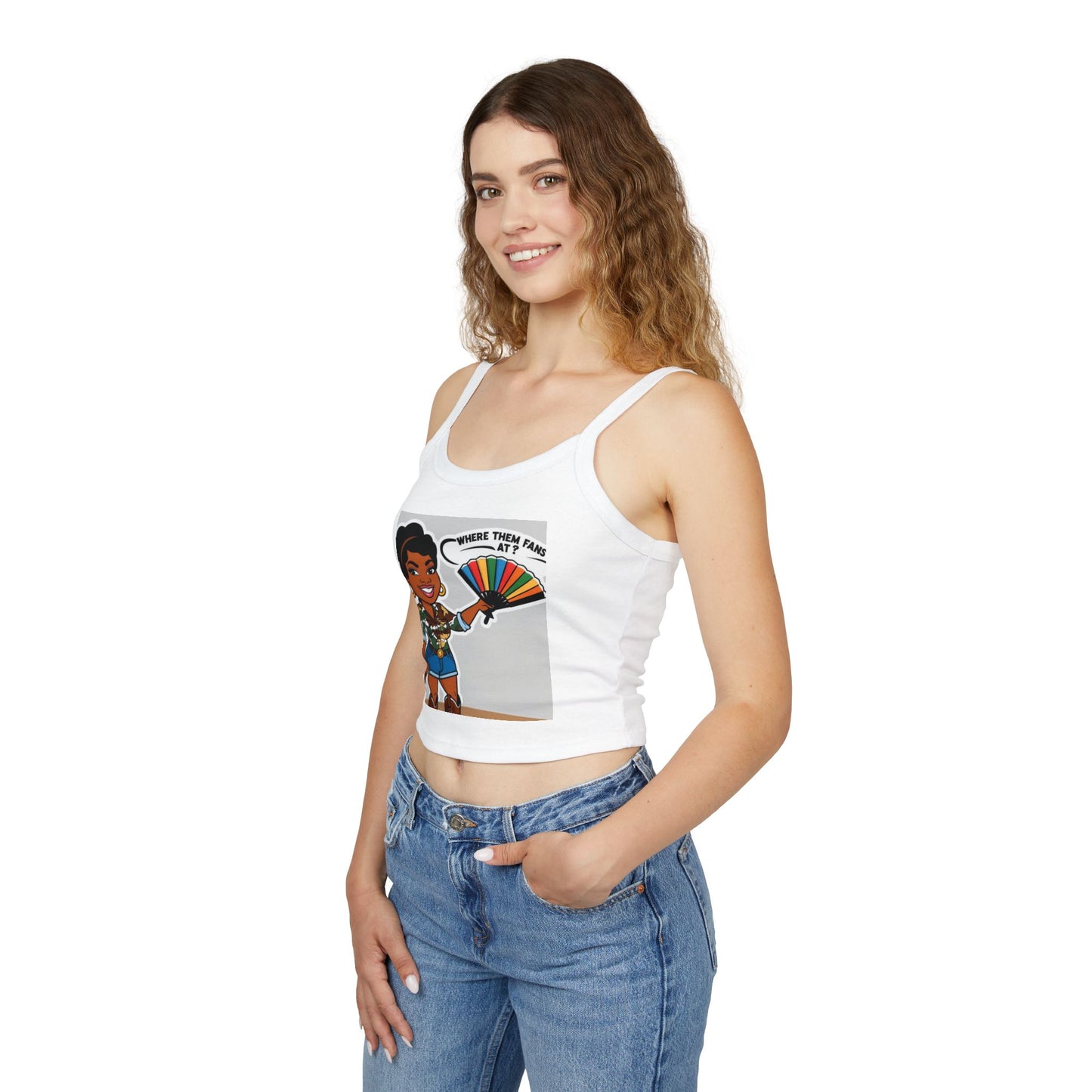 Where Them Fans At? Women's Spaghetti Strap Tank Top