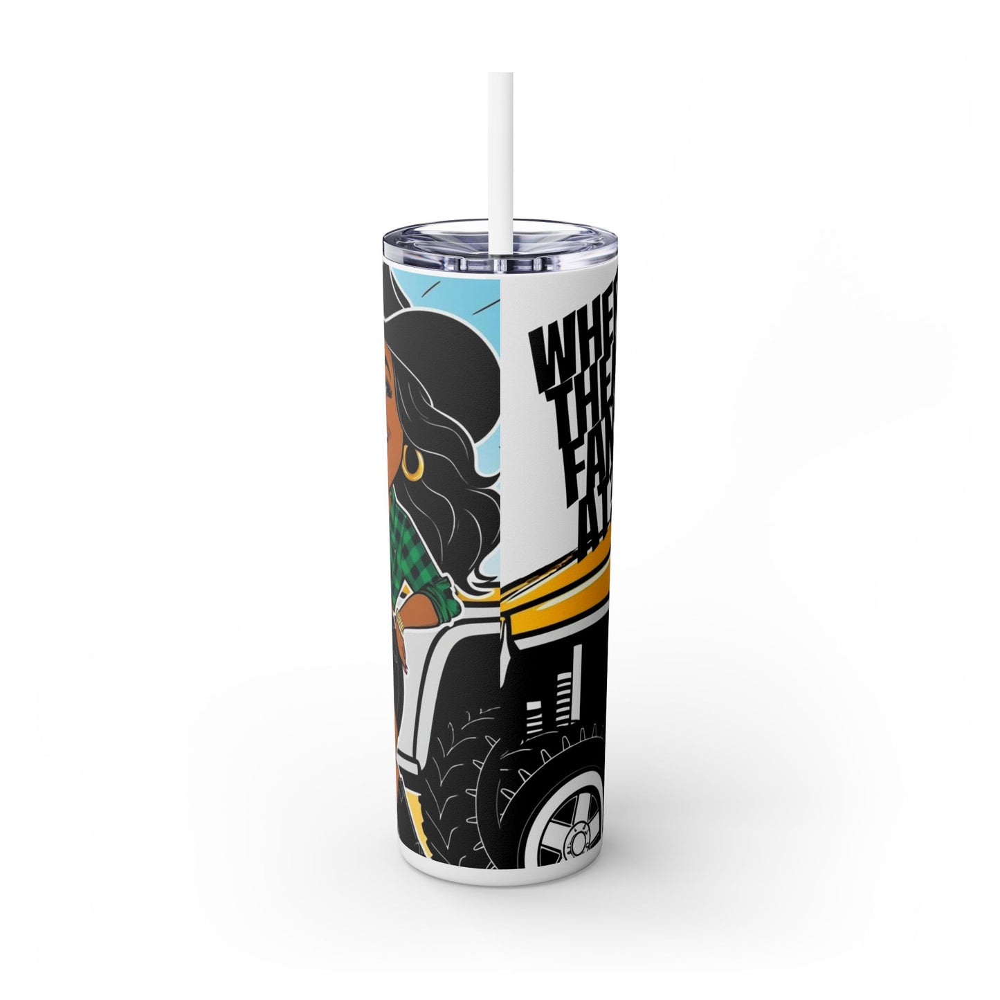 Where Them Fans At? Skinny Tumbler with Straw, 20oz