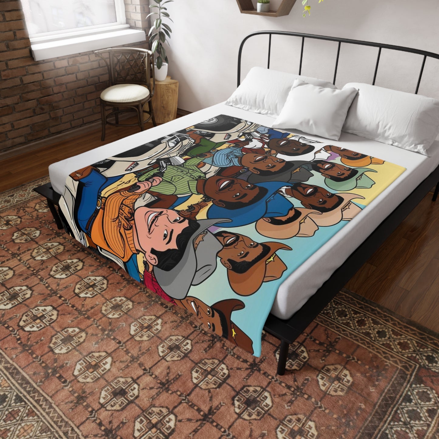 Retro Cowboy Adventure Plush Fleece Blanket