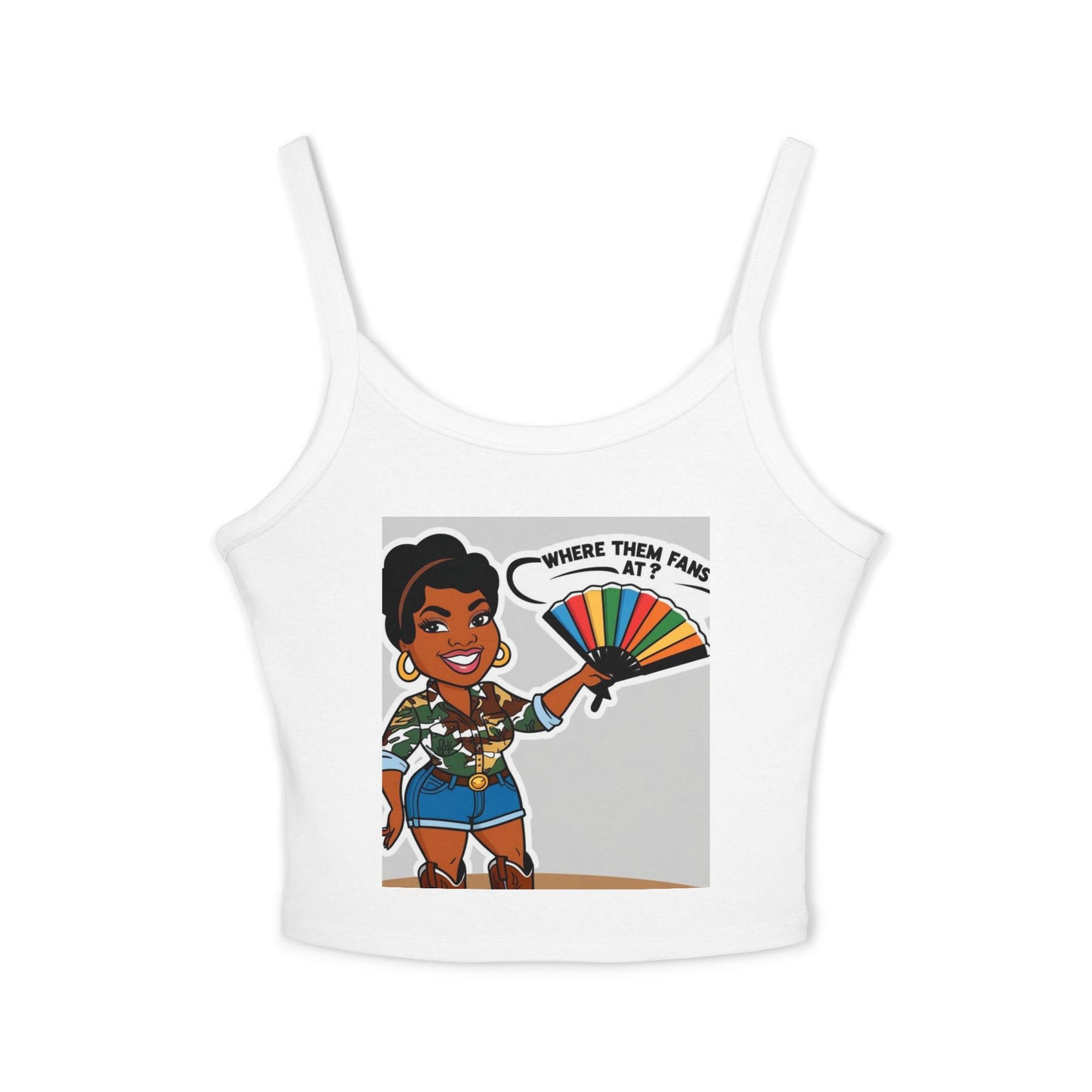 Where Them Fans At? Women's Spaghetti Strap Tank Top