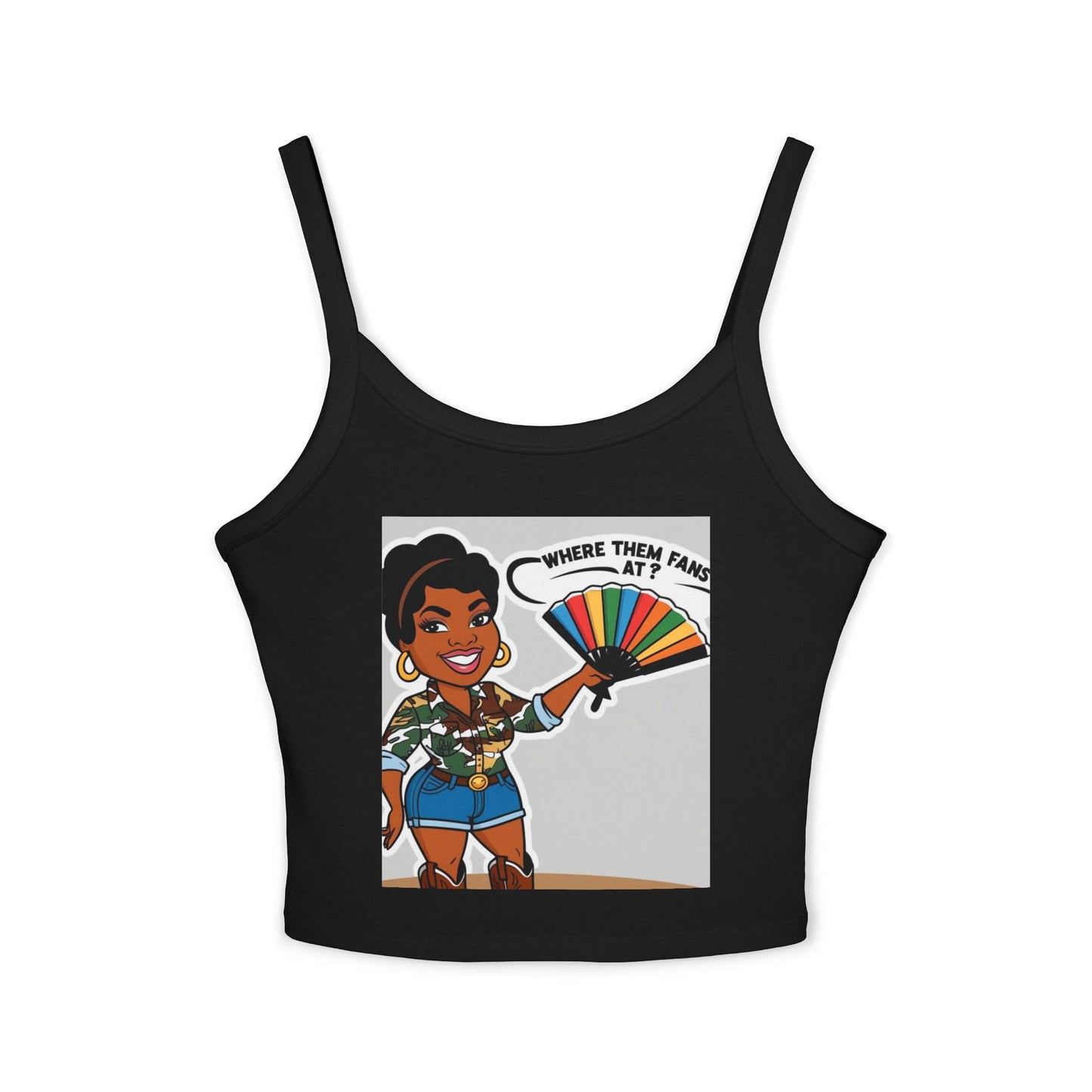 Where Them Fans At? Women's Spaghetti Strap Tank Top