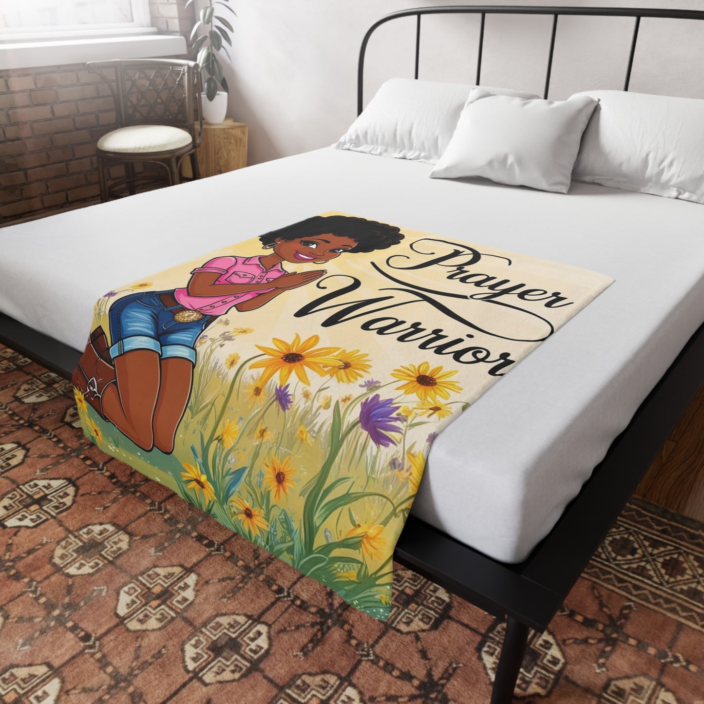 Prayer Warrior Plush Fleece Blanket