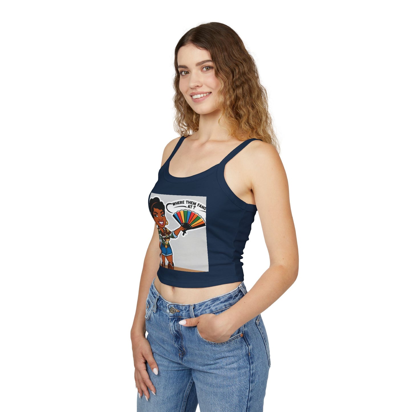 Where Them Fans At? Women's Spaghetti Strap Tank Top