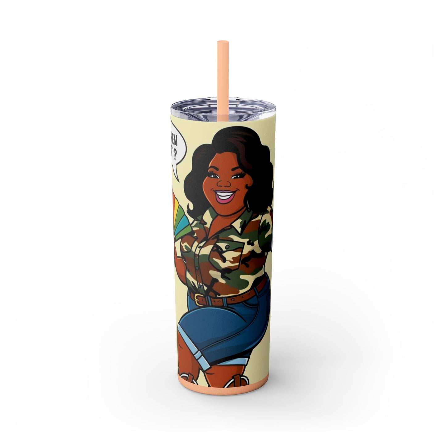 Where Them Fans At? Skinny Tumbler with Straw, 20oz