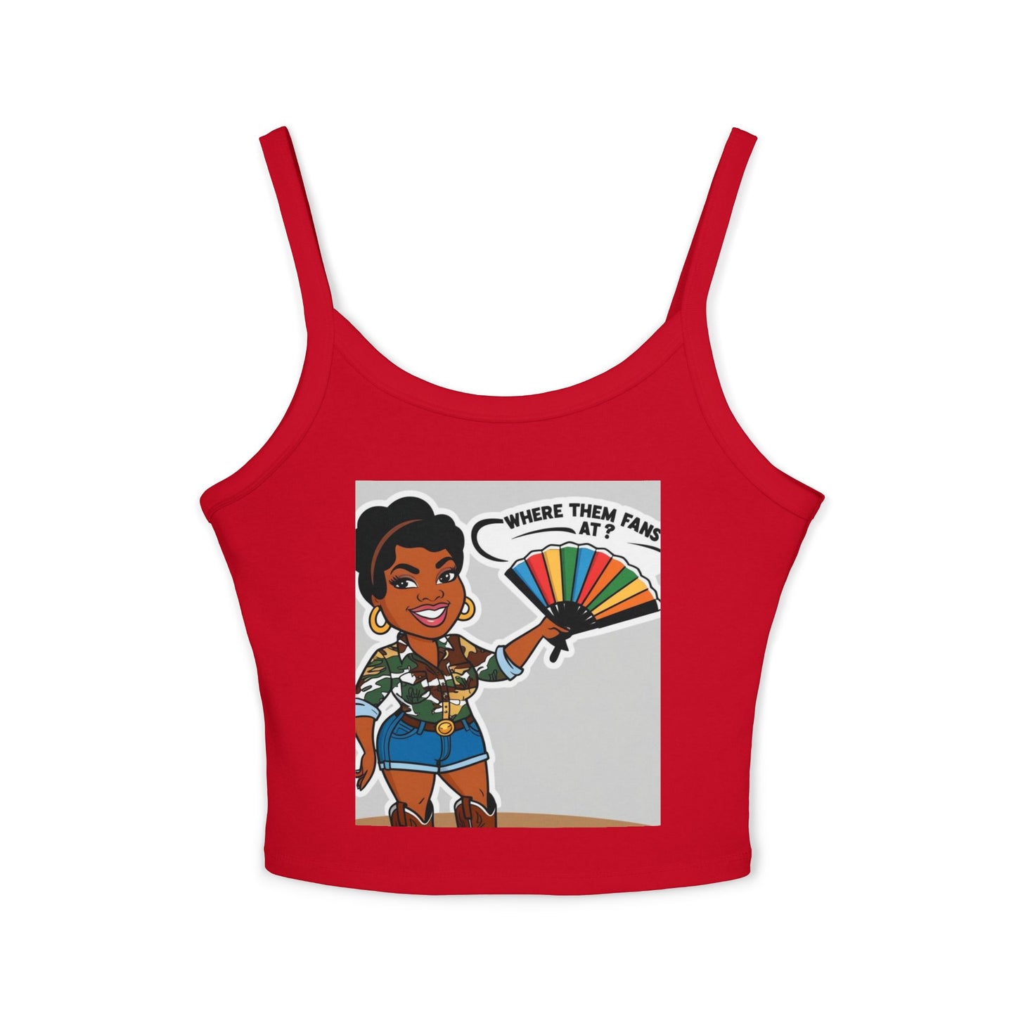 Where Them Fans At? Women's Spaghetti Strap Tank Top
