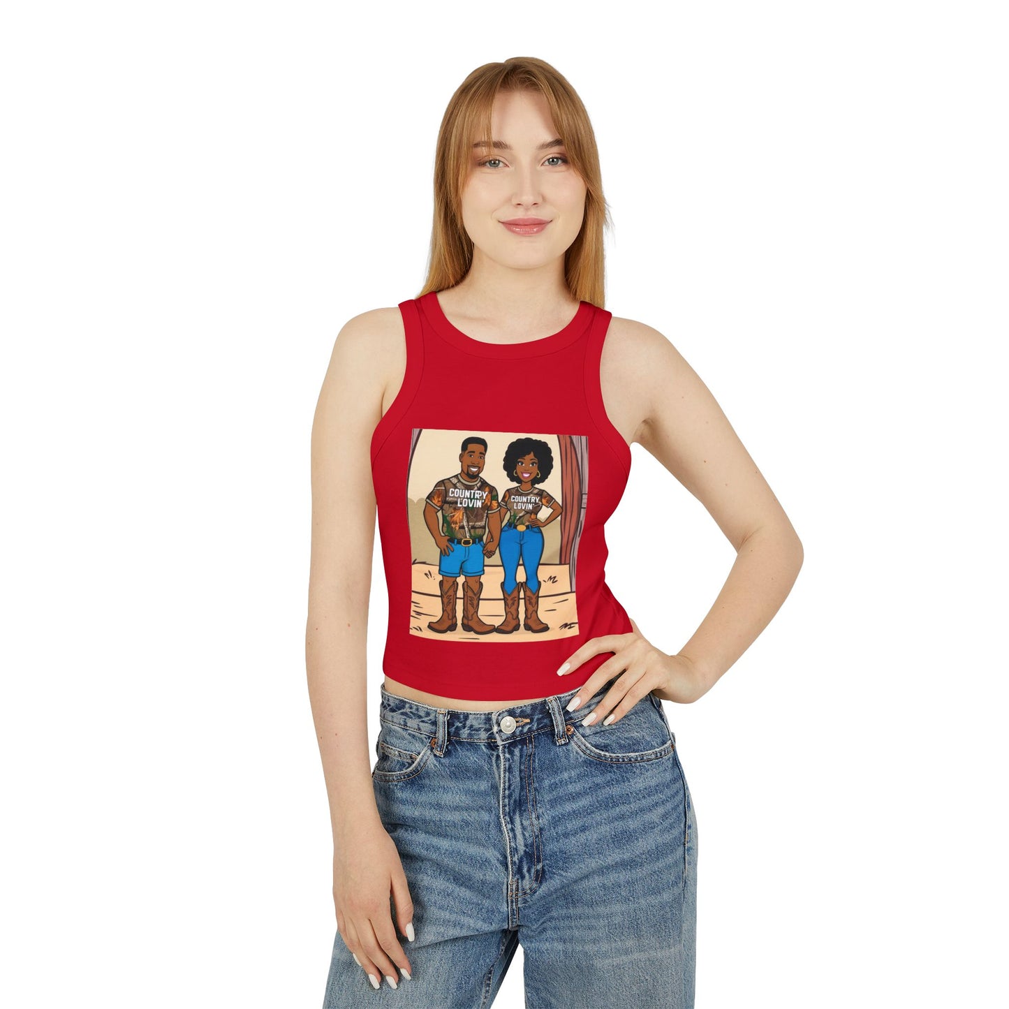 Country Lovin Women's Micro Rib Racer Tank Top