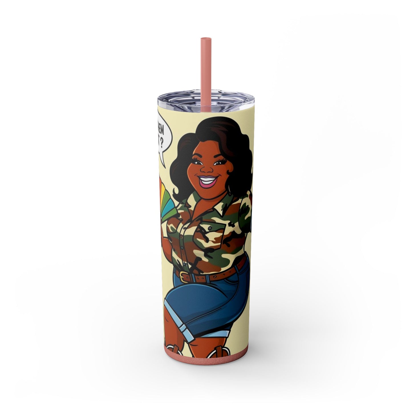 Where Them Fans At? Skinny Tumbler with Straw, 20oz