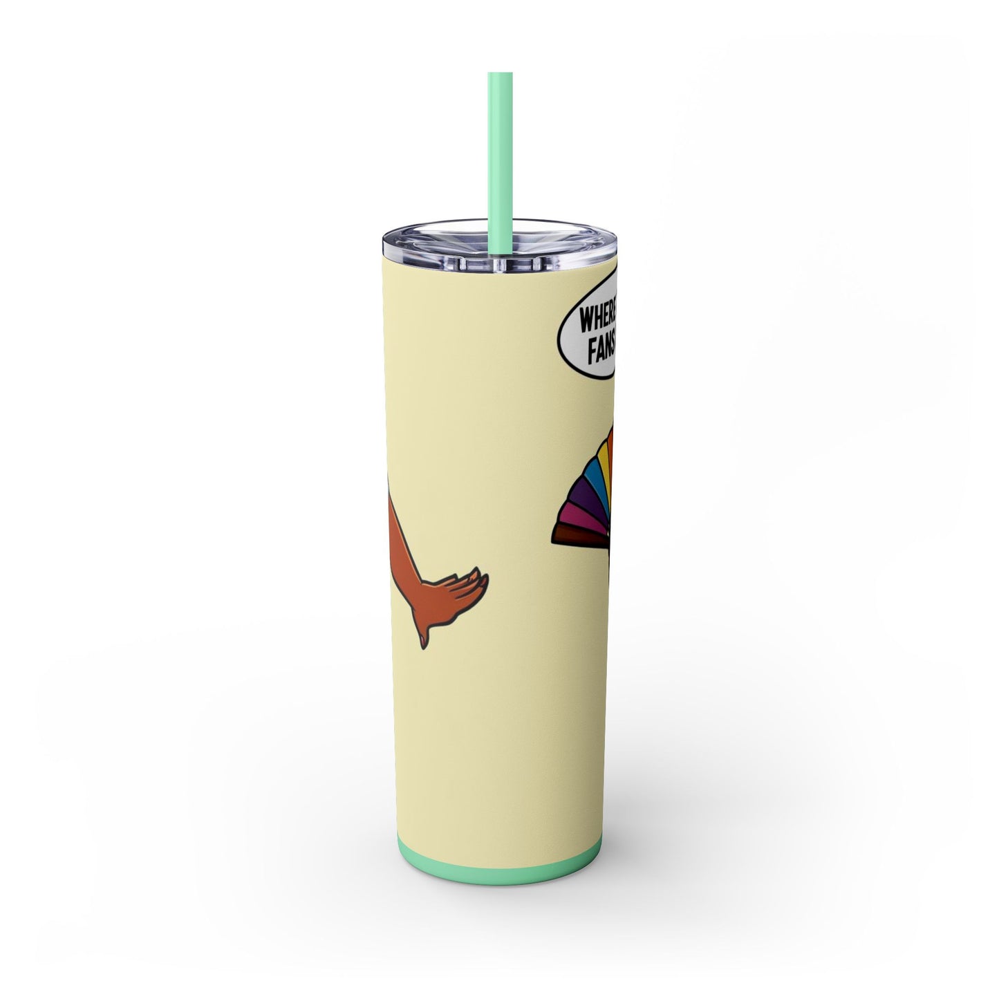 Where Them Fans At? Skinny Tumbler with Straw, 20oz