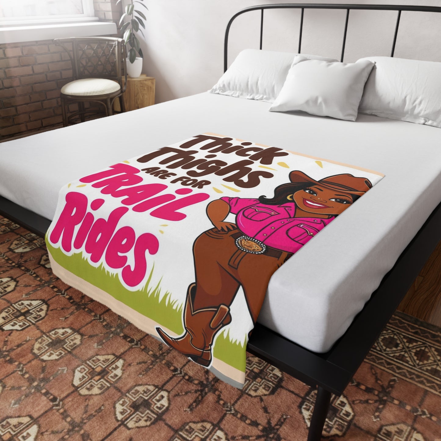 Bright Thick Thighs Plush Fleece Blanket