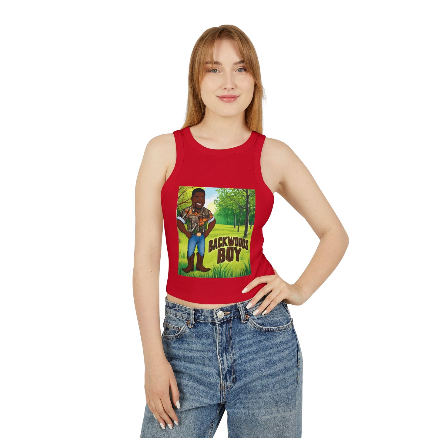 Backwoods Boy Women's Micro Rib Racer Tank Top