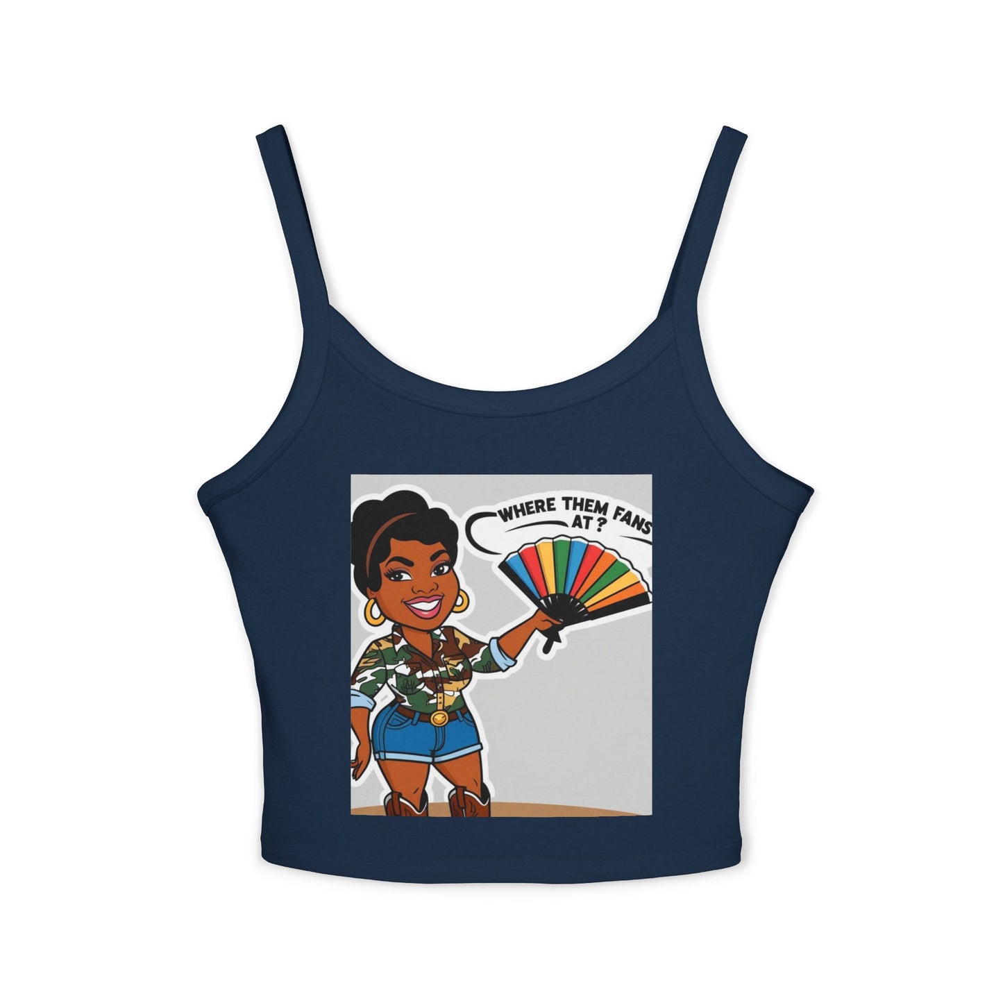 Where Them Fans At? Women's Spaghetti Strap Tank Top