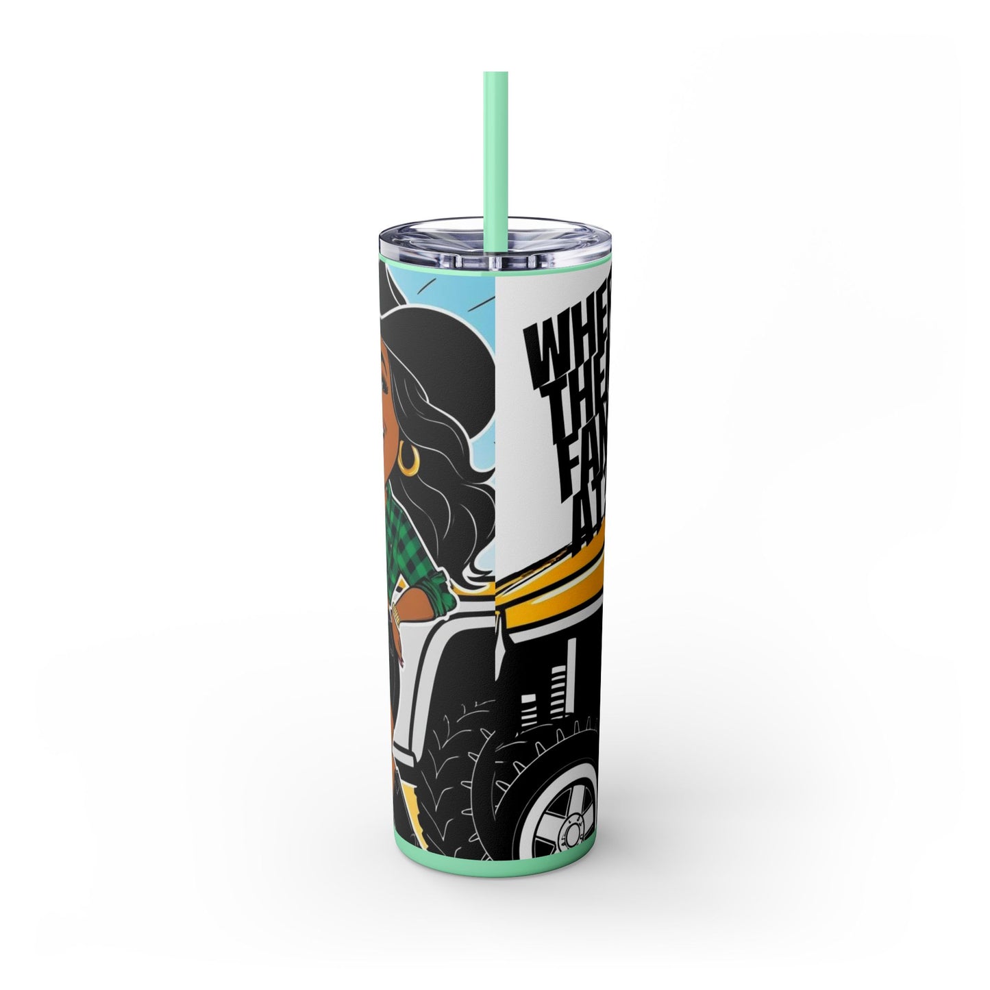 Where Them Fans At? Skinny Tumbler with Straw, 20oz