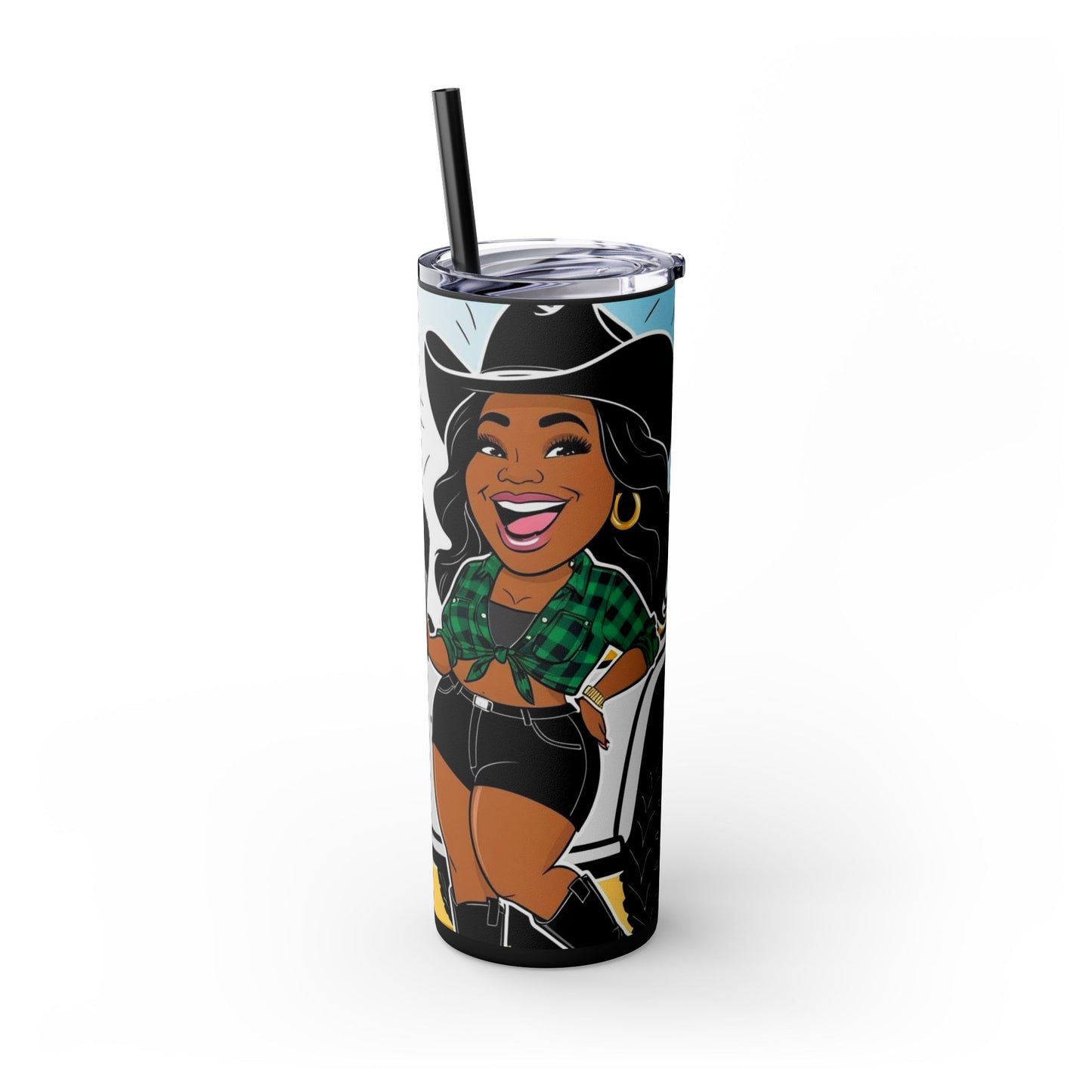 Where Them Fans At? Skinny Tumbler with Straw, 20oz