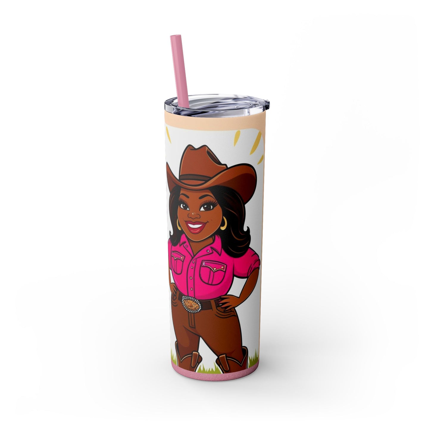 Bright Thick Thighs Skinny Tumbler with Straw, 20oz