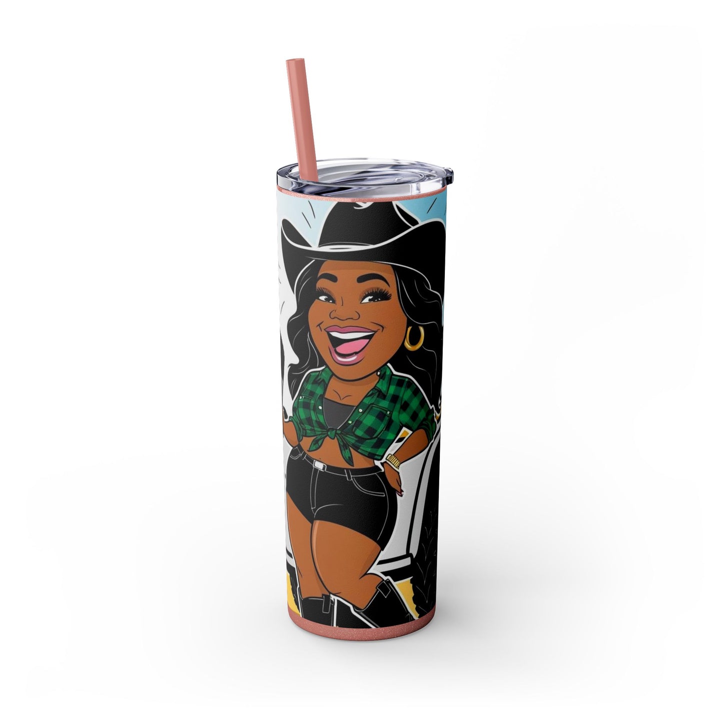 Where Them Fans At? Skinny Tumbler with Straw, 20oz