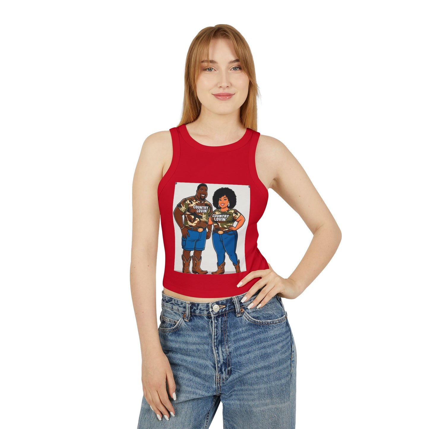 Country Lovin Women's Micro Rib Racer Tank Top