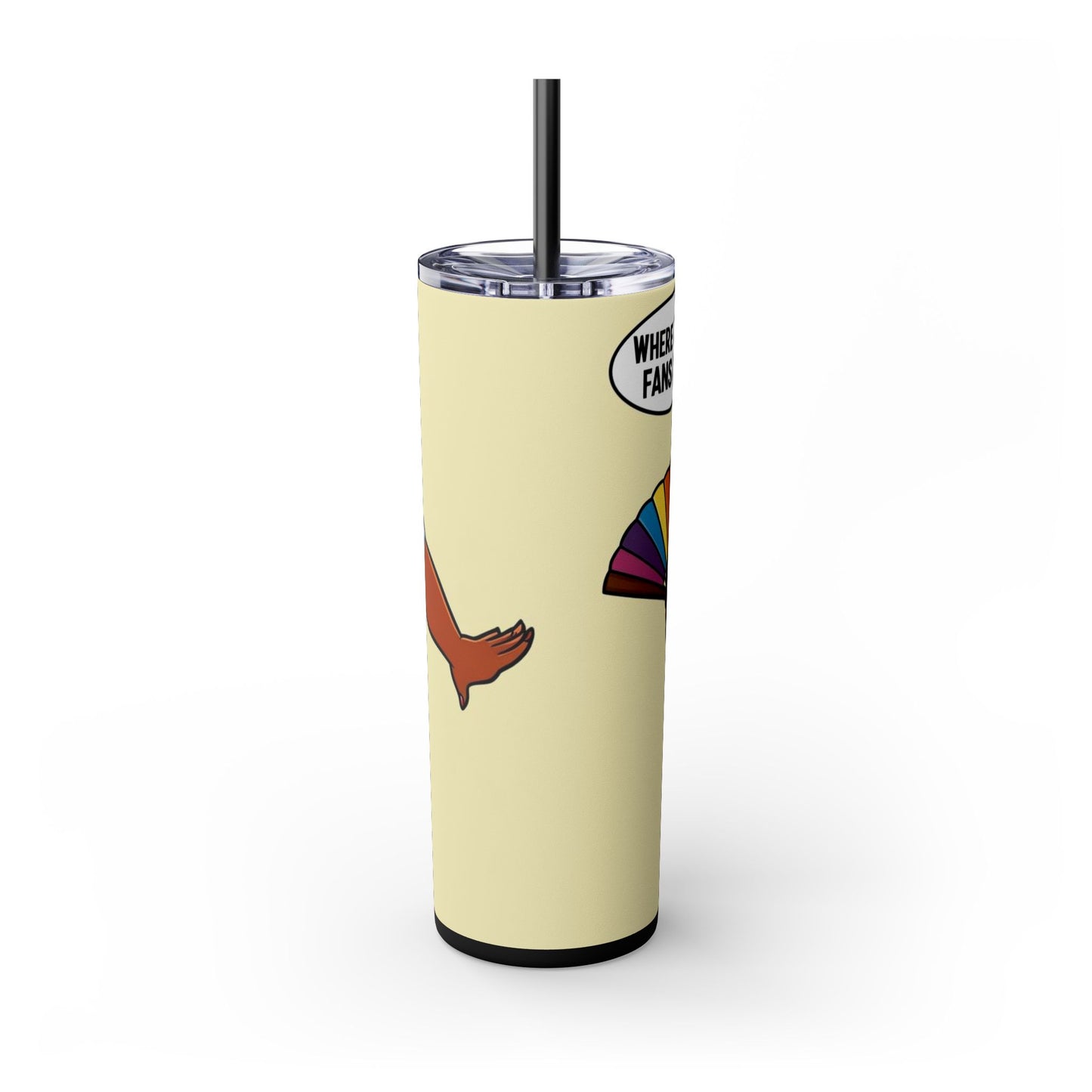Where Them Fans At? Skinny Tumbler with Straw, 20oz
