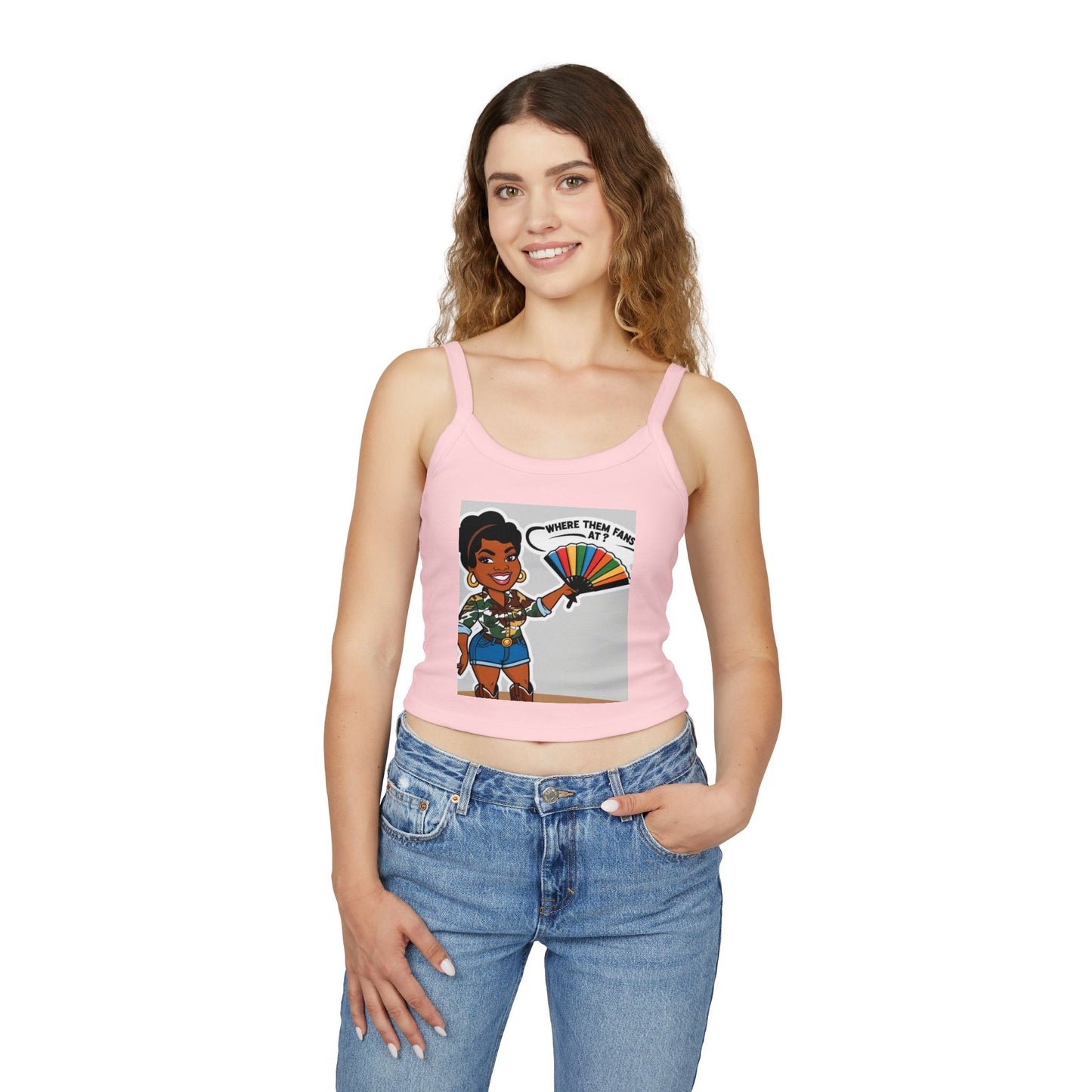 Where Them Fans At? Women's Spaghetti Strap Tank Top