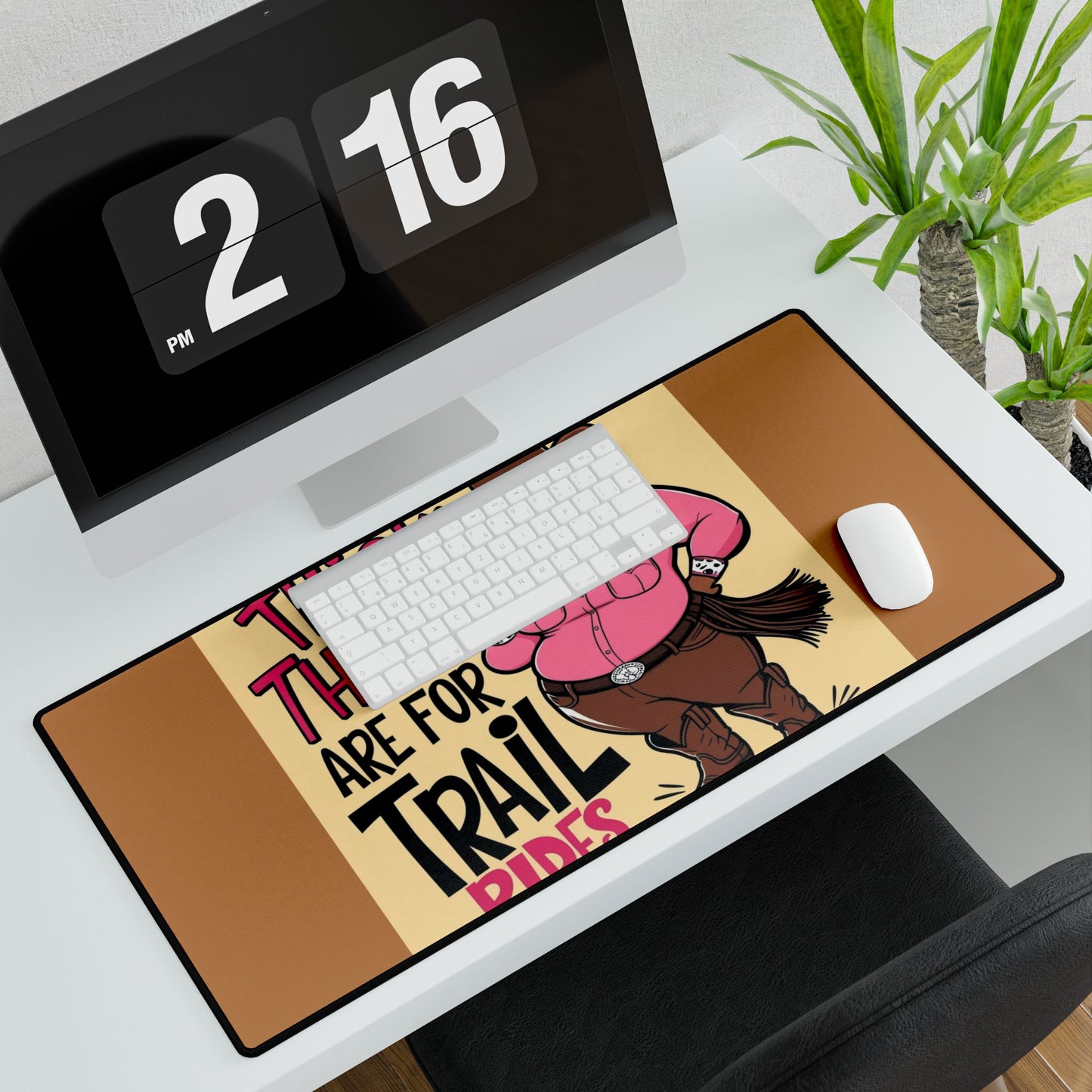 Thick Thighs Are For Trail Rides Desk Mats
