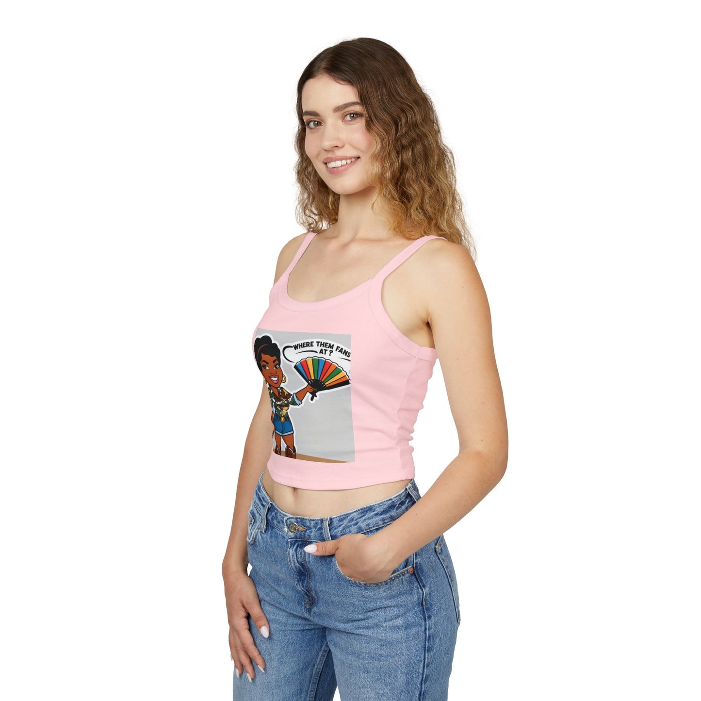 Where Them Fans At? Women's Spaghetti Strap Tank Top