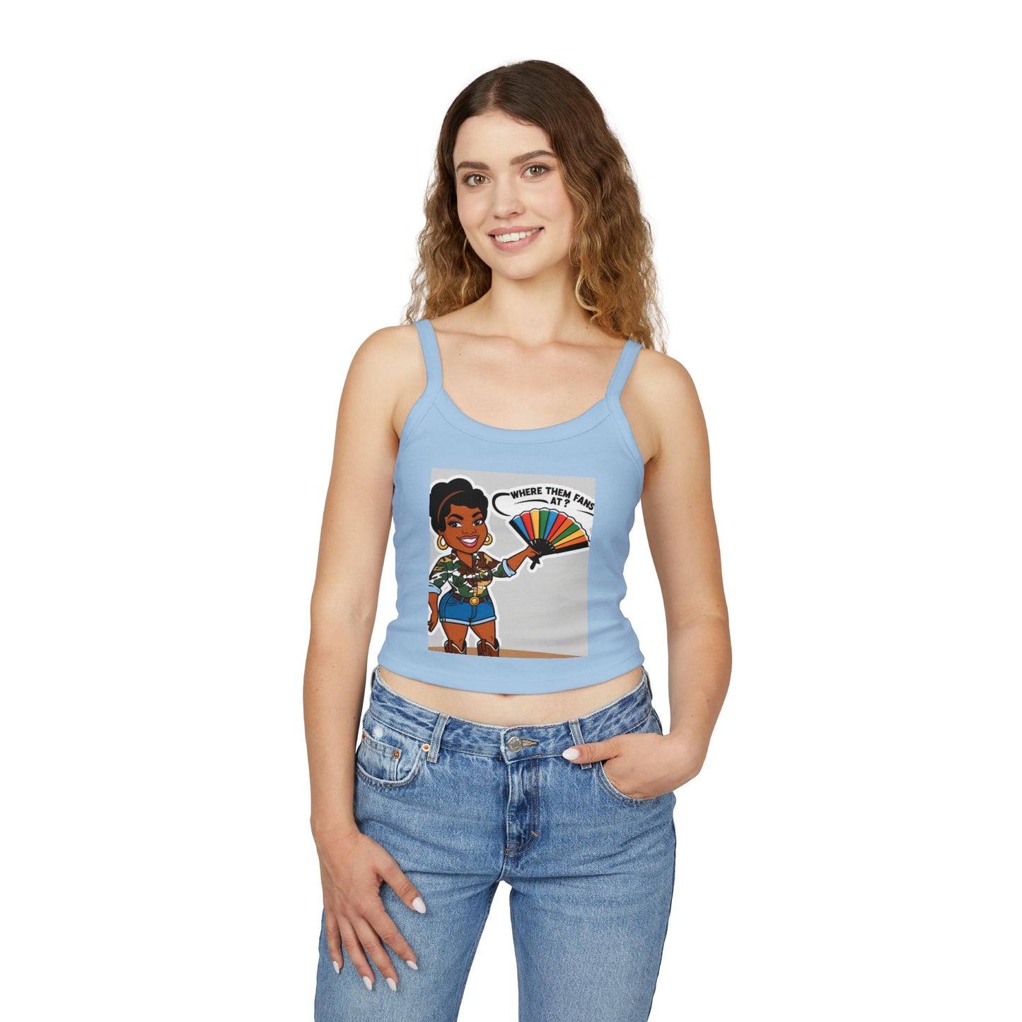 Where Them Fans At? Women's Spaghetti Strap Tank Top