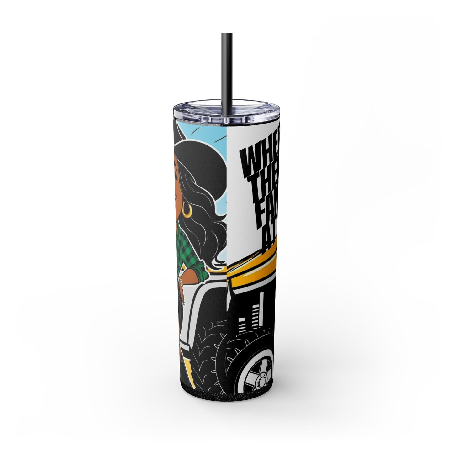 Where Them Fans At? Skinny Tumbler with Straw, 20oz