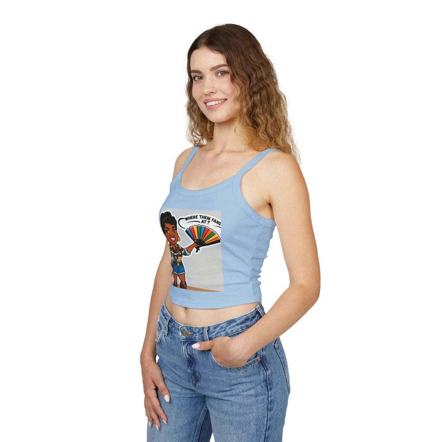 Where Them Fans At? Women's Spaghetti Strap Tank Top