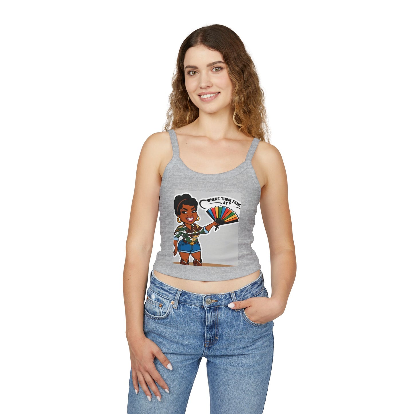 Where Them Fans At? Women's Spaghetti Strap Tank Top