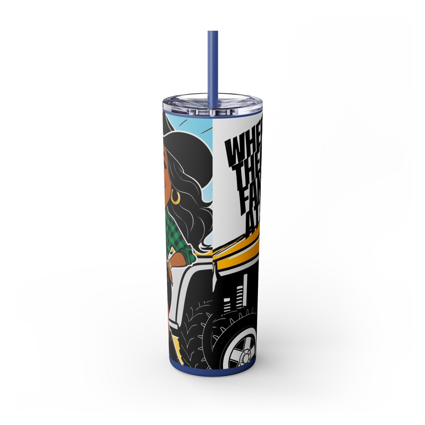 Where Them Fans At? Skinny Tumbler with Straw, 20oz