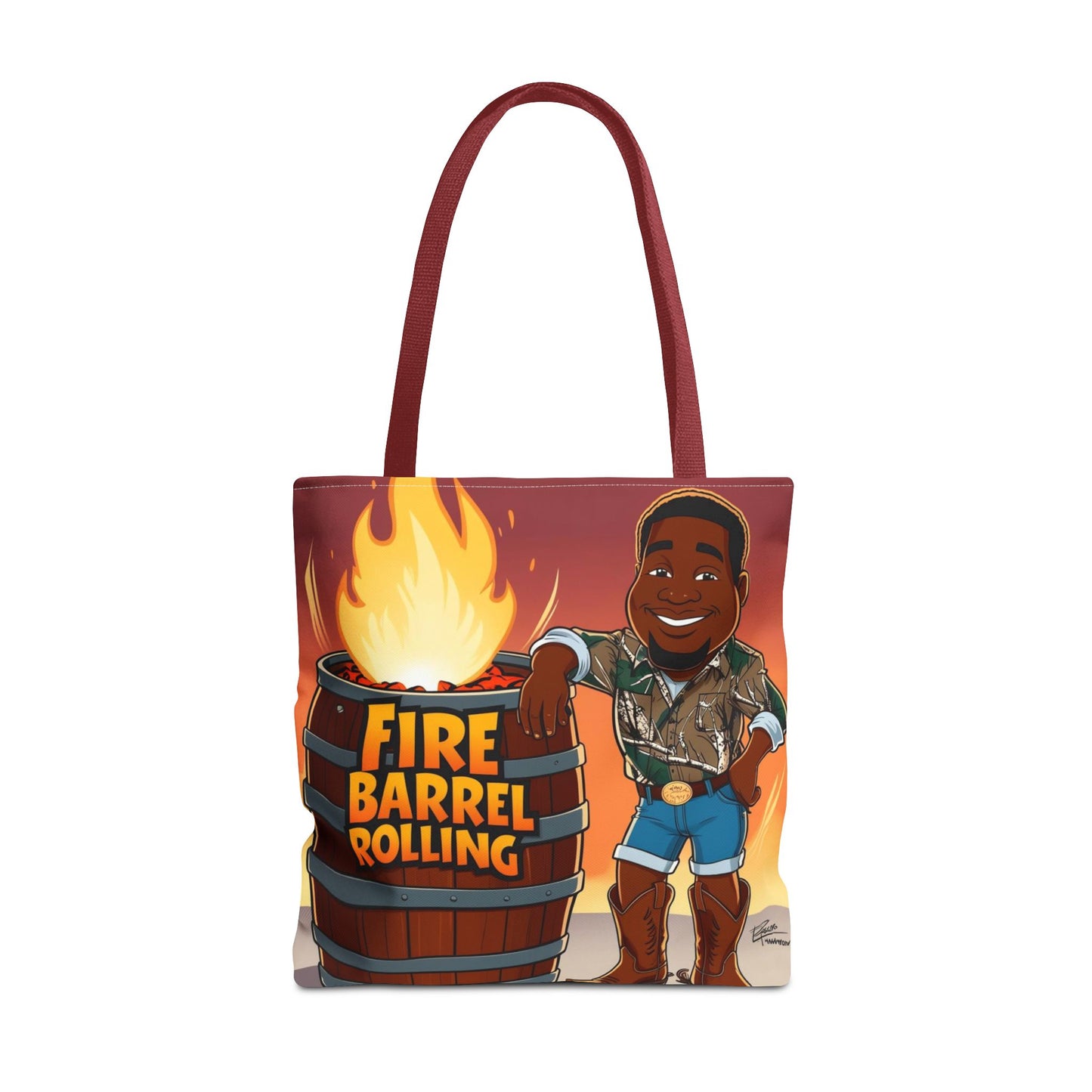 Fire Barrel Rolling Tote Bag