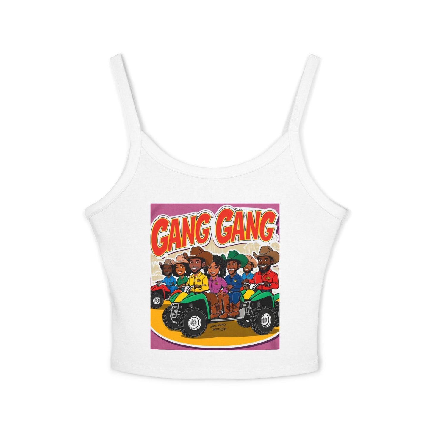 Group ATV Cartoon Spaghetti Strap Tank Top