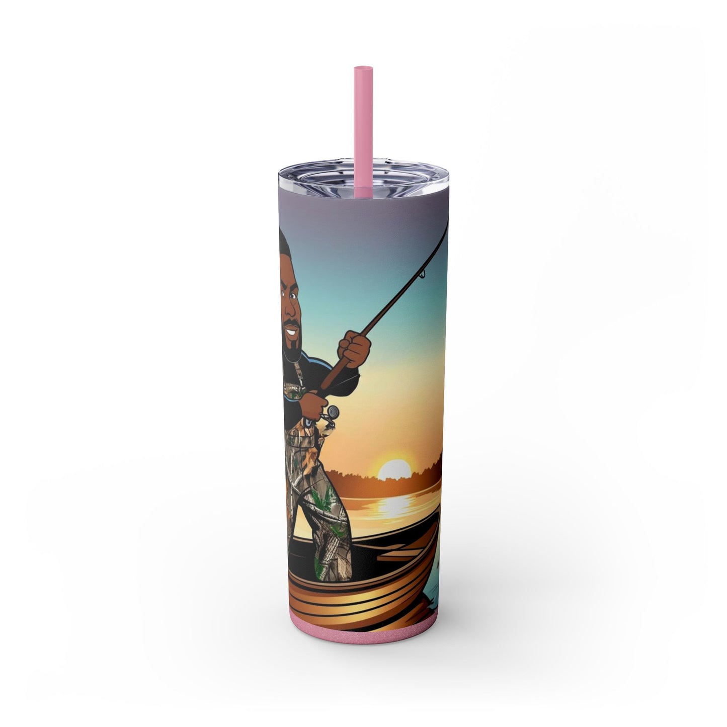 Handsome Fisherman Skinny Tumbler with Straw - 20oz