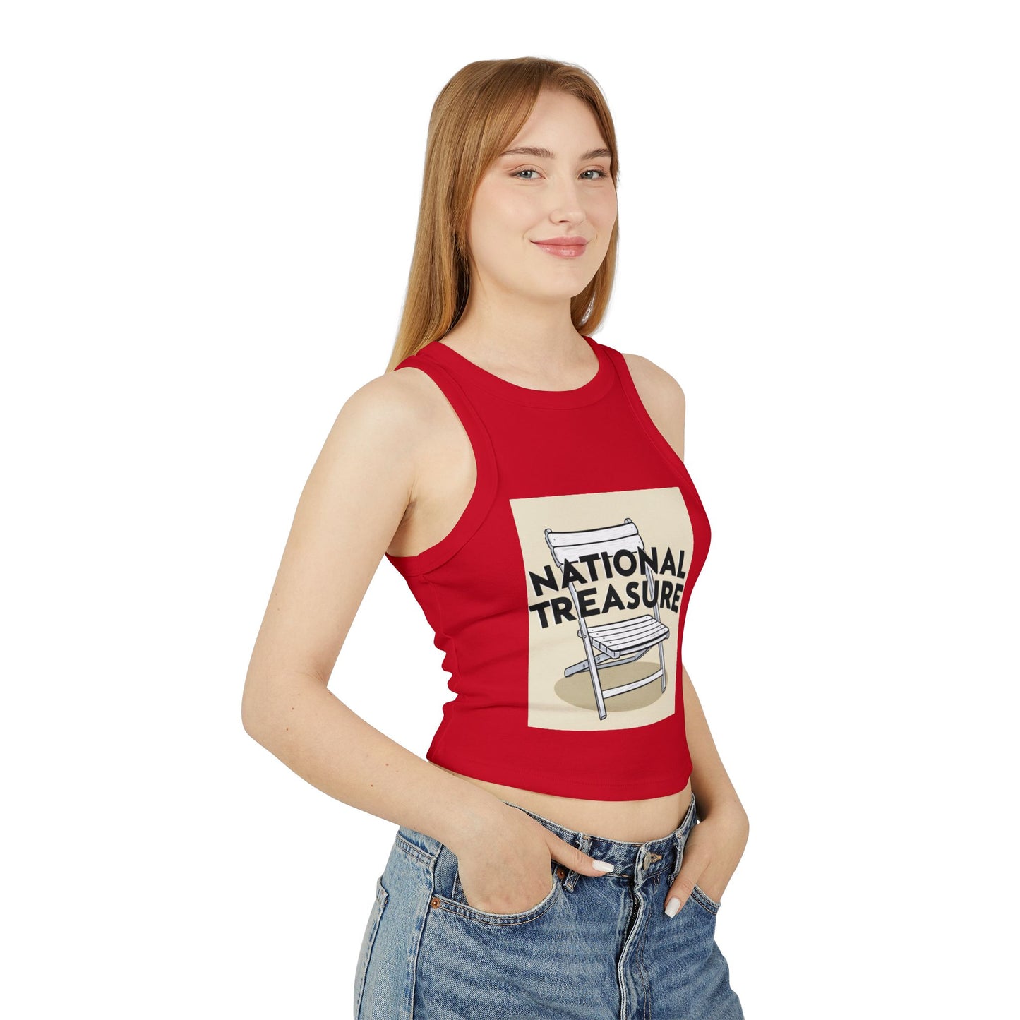 National Treasure Women's Micro Rib Racer Tank Top