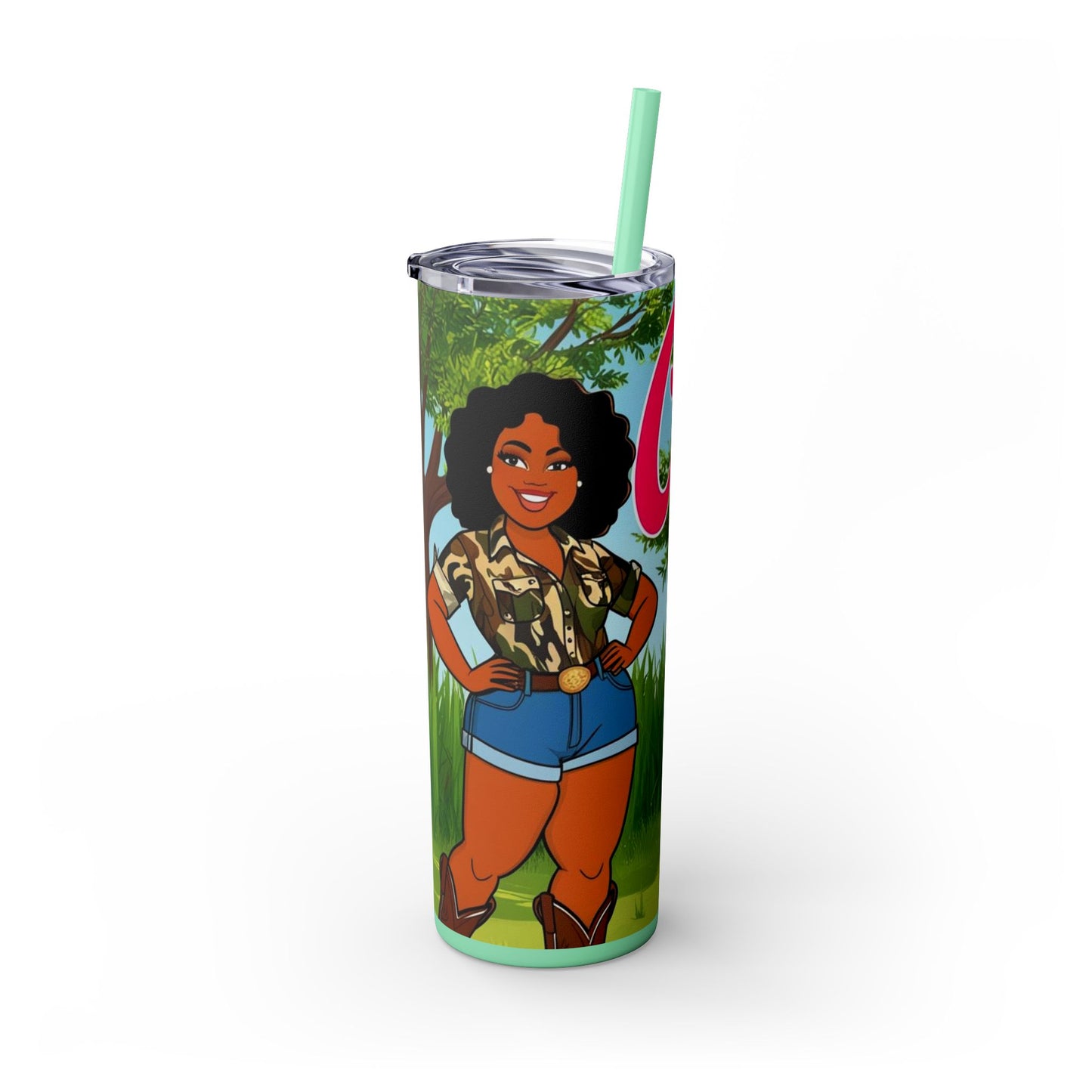 Country Girl Skinny Tumbler with Straw, 20oz