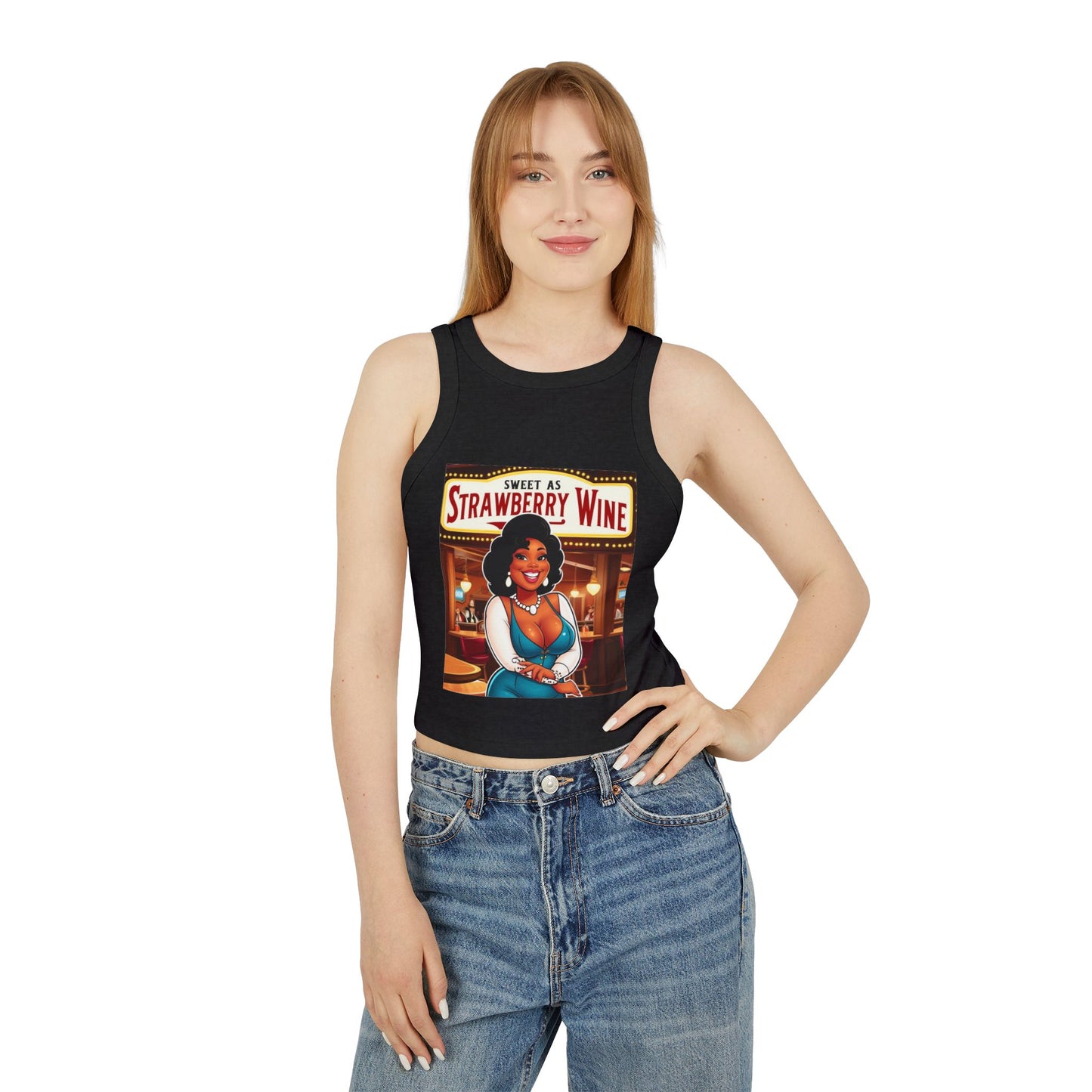 Sweet as Strawberry Wine Racer Tank Top for Women