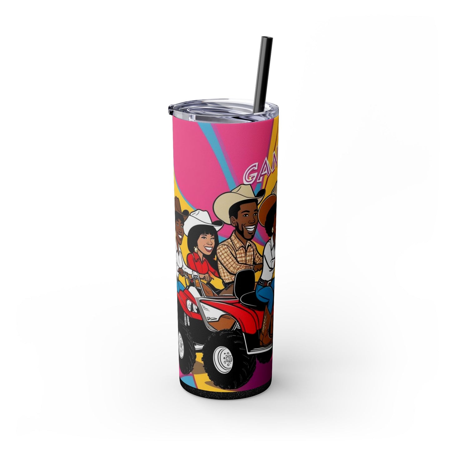 Retro Gang ATV Skinny Tumbler with Straw 20oz