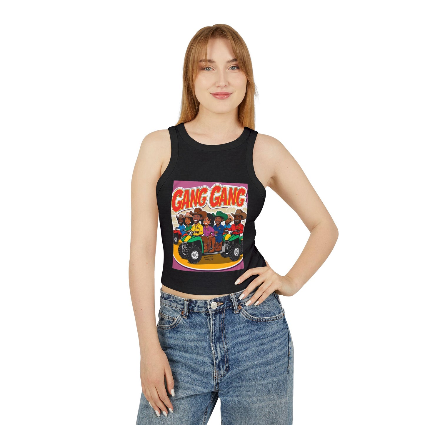 Group ATV Cartoon Micro Rib Racer Tank Top