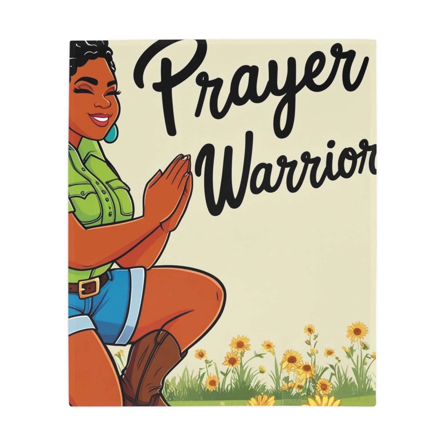 Prayer Warrior Plush Fleece Blanket