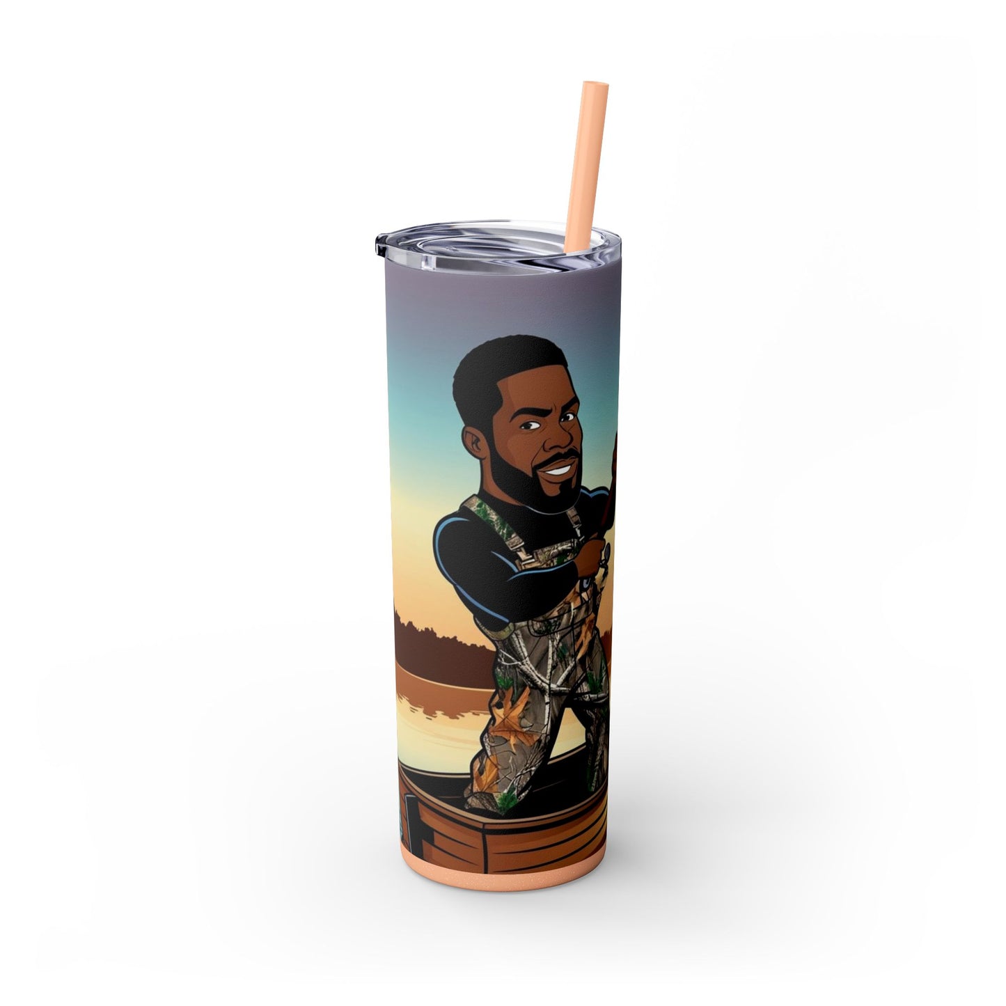 Handsome Fisherman Skinny Tumbler with Straw - 20oz