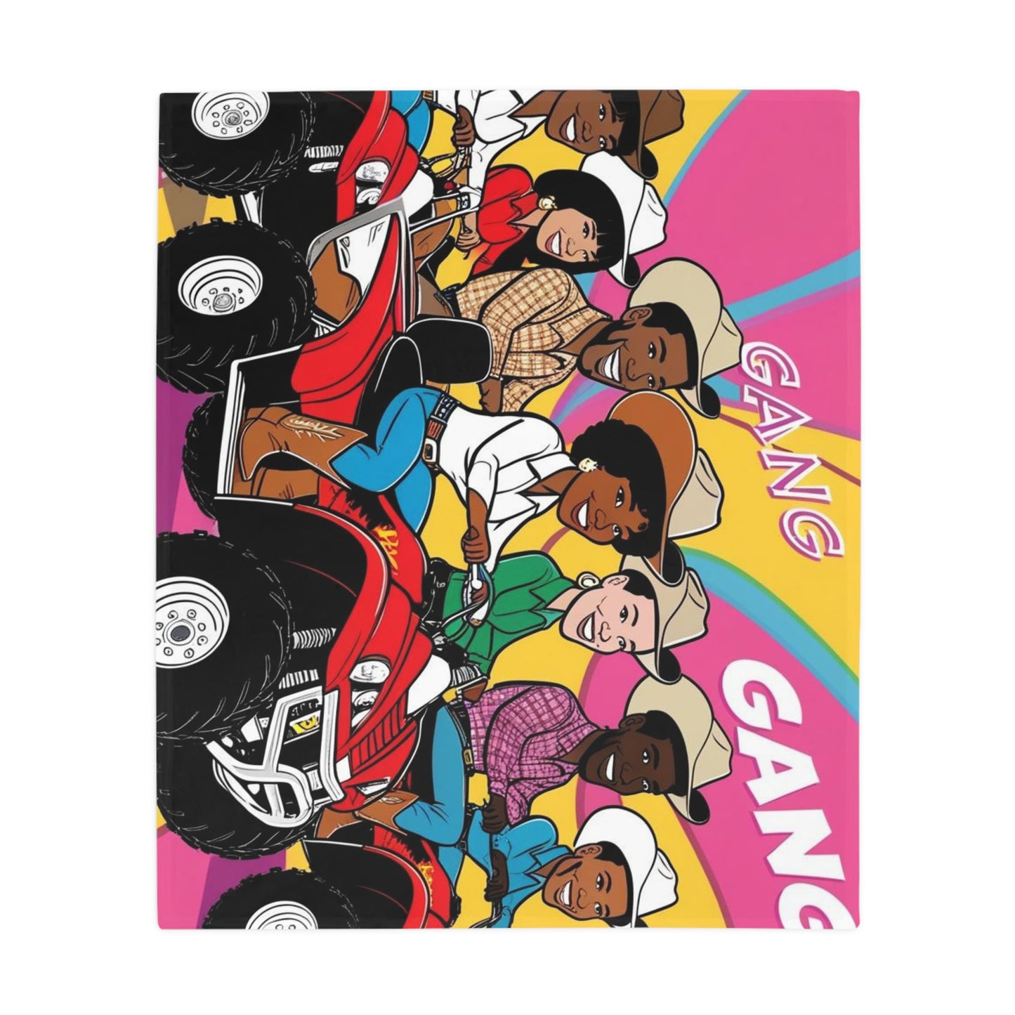Retro Quad Gang Plush Fleece Blanket