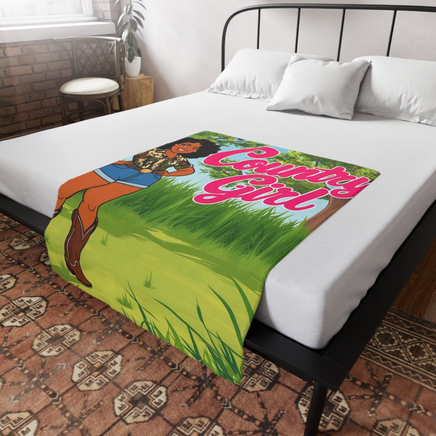 Country Girl Plush Fleece Blanket