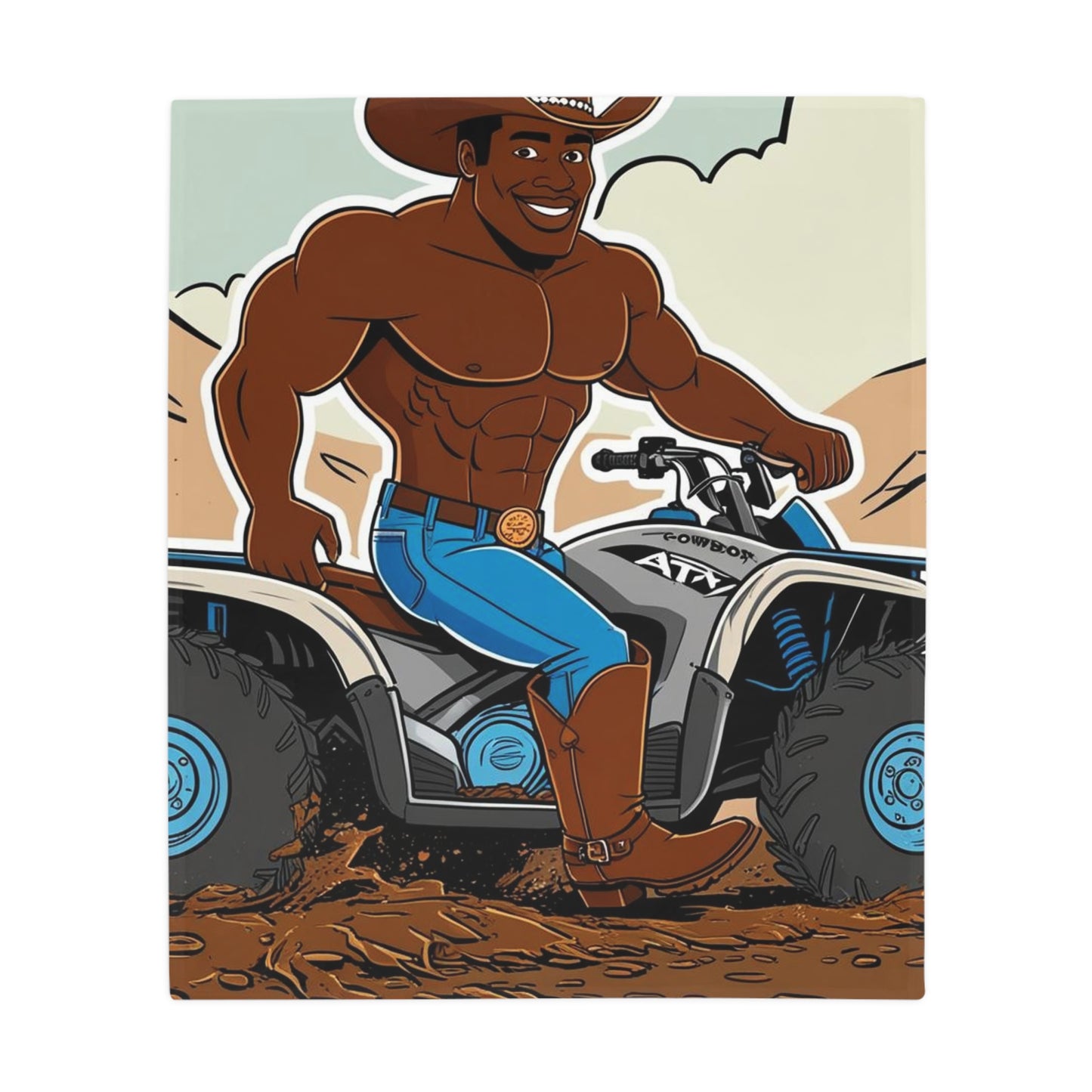 Big Cowboy Adventure Plush Fleece Blanket