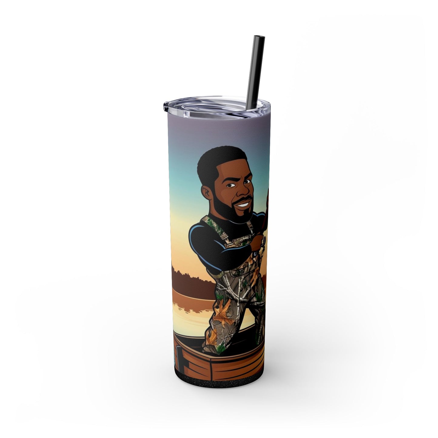 Handsome Fisherman Skinny Tumbler with Straw - 20oz