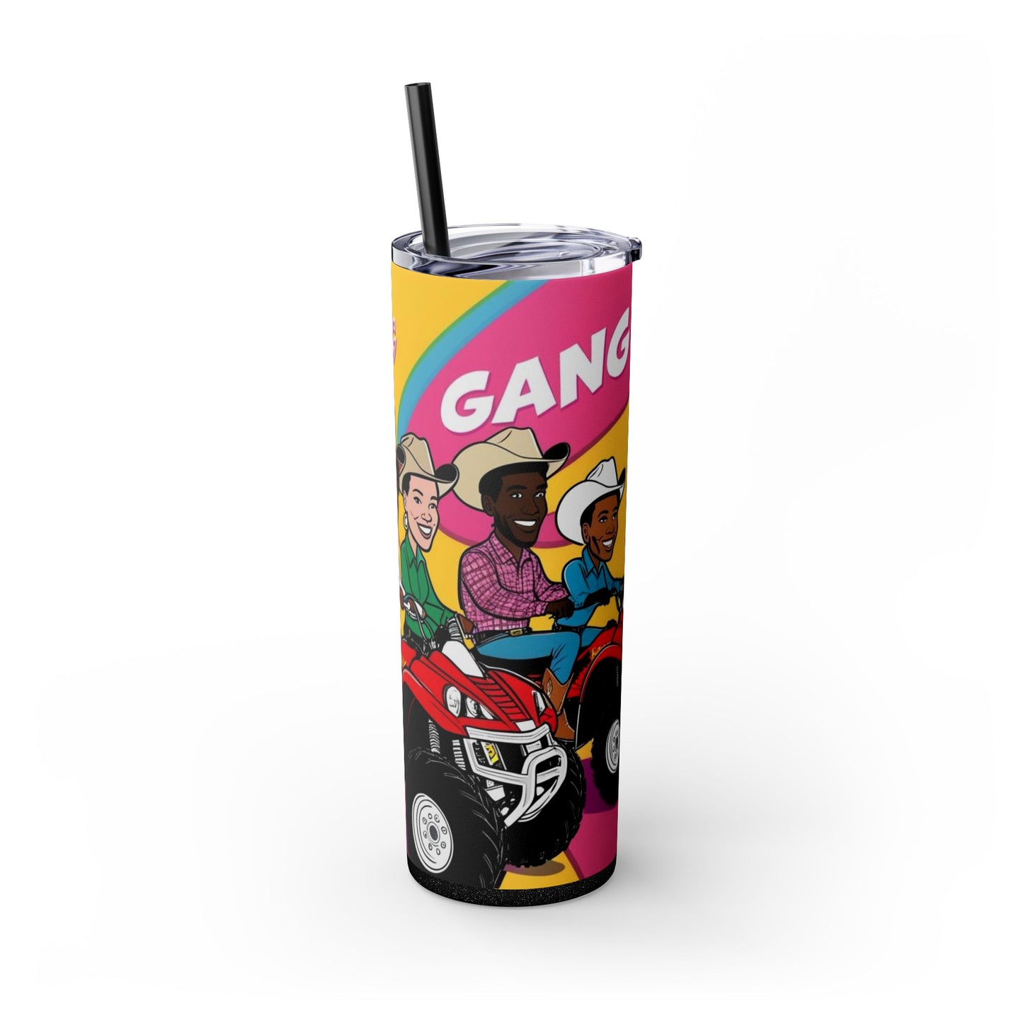 Retro Gang ATV Skinny Tumbler with Straw 20oz