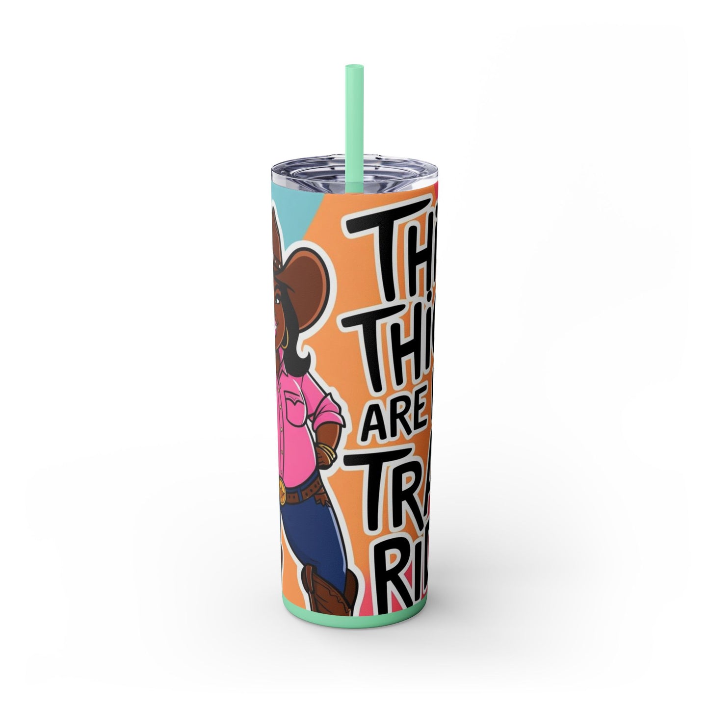 Thick Thighs 2 Skinny Tumbler with Straw, 20oz