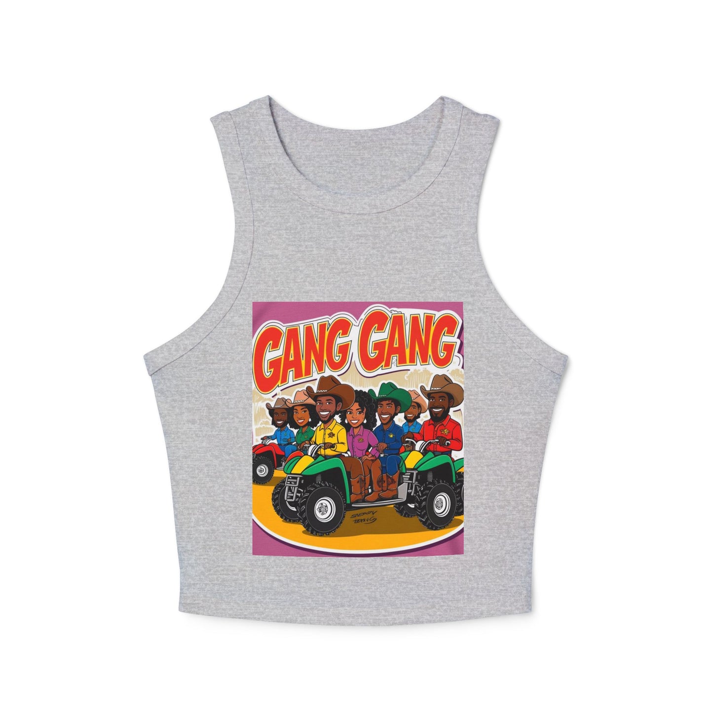 Group ATV Cartoon Micro Rib Racer Tank Top