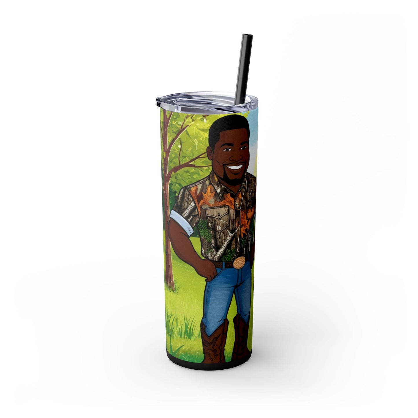 Backwoods Boy Skinny Tumbler - 20oz with Straw